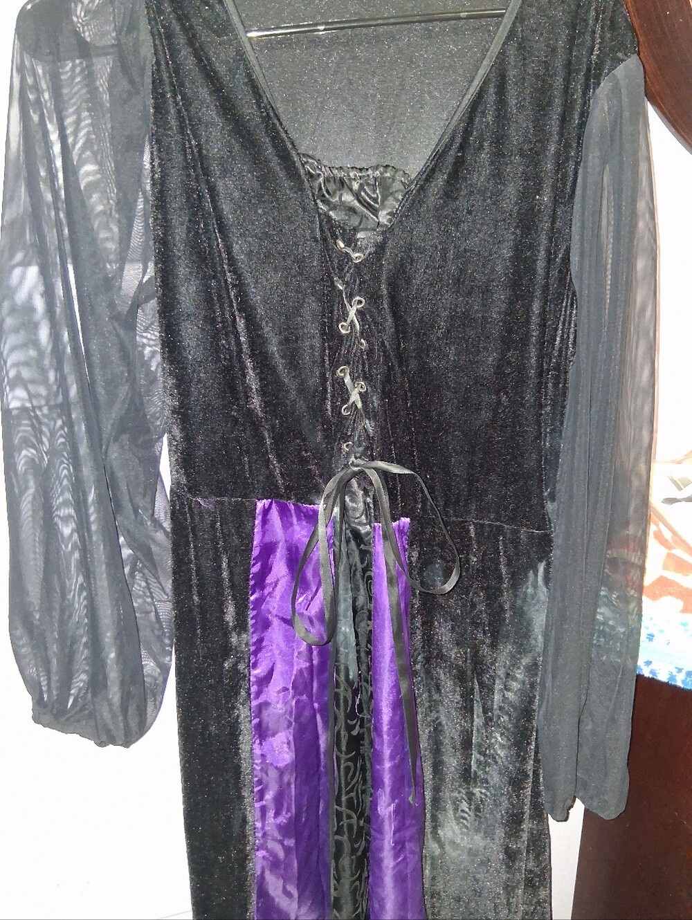 Purple And Black Long Dress For Costume - Picture 7 of 9